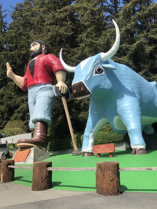 The famous Paul Bunyan statue at the Trees of Mystery