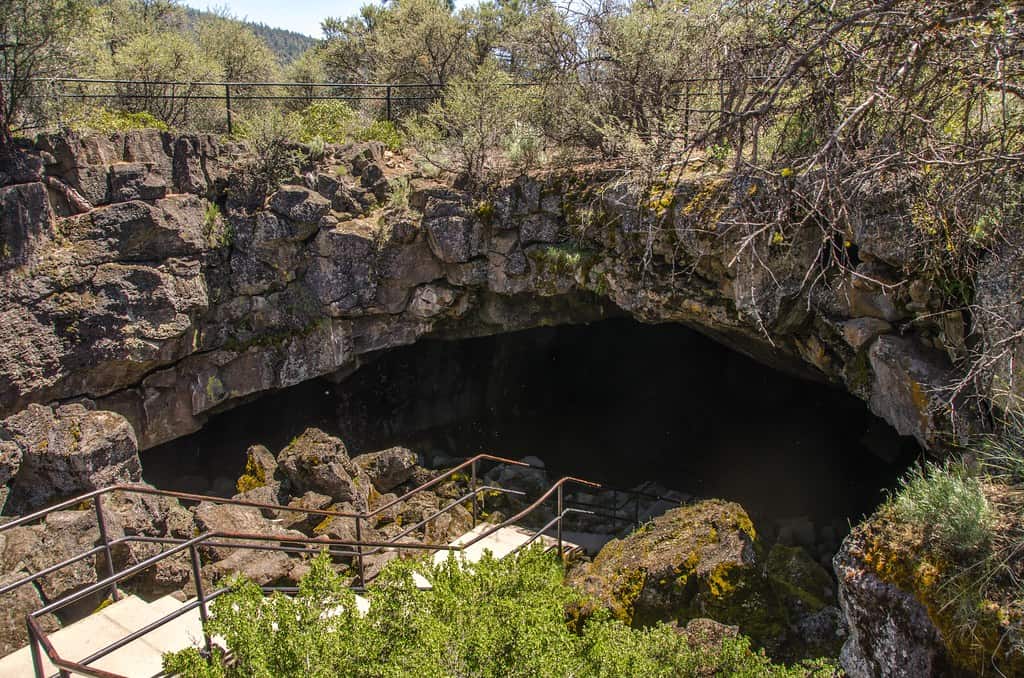 Subway Cave entrance near Lassen Volcanic National Park in California