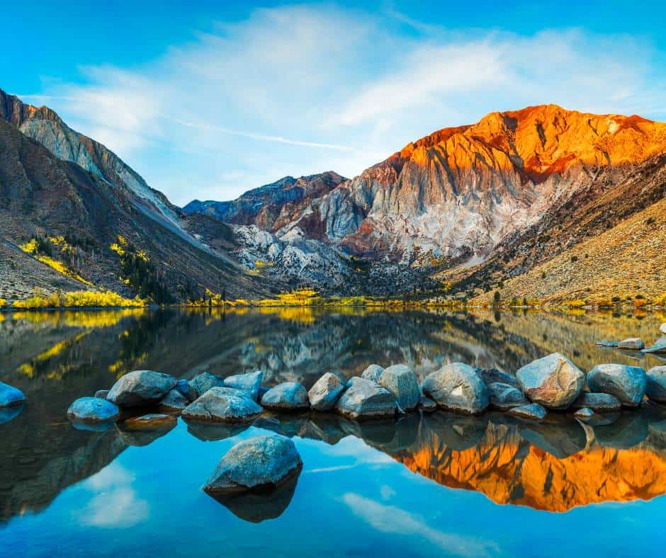 Convict Lake is a great place to HIke near mammoth