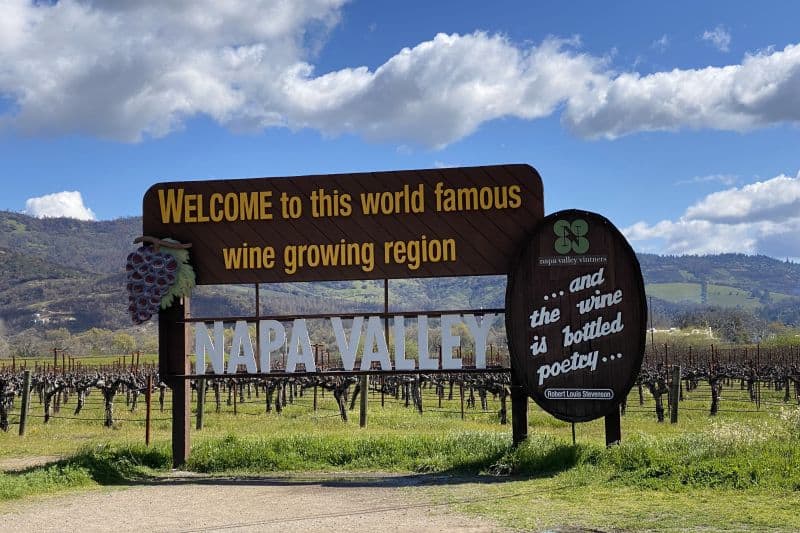 Napa Valley Welcome Sign